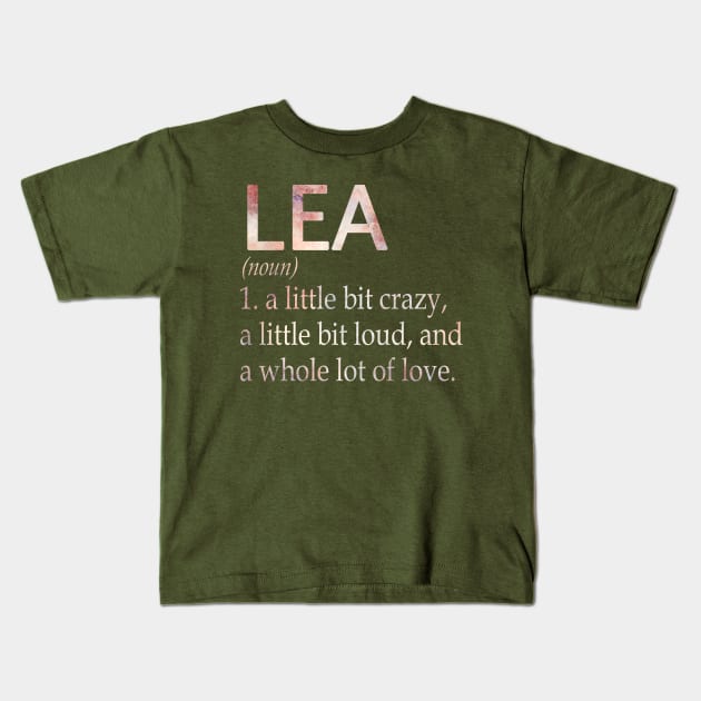 Lea Girl Name Definition Kids T-Shirt by ThanhNga